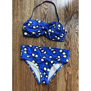 {Victoria’s Secret} Blue White Circle Print Bikini